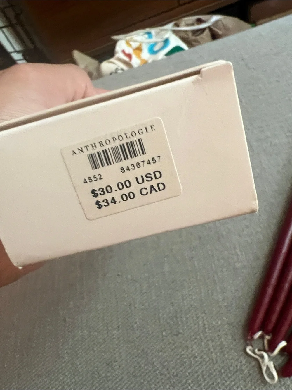Anthropologie Burgundy Mini Taper Candles - Deep Wine Set 5 of 12